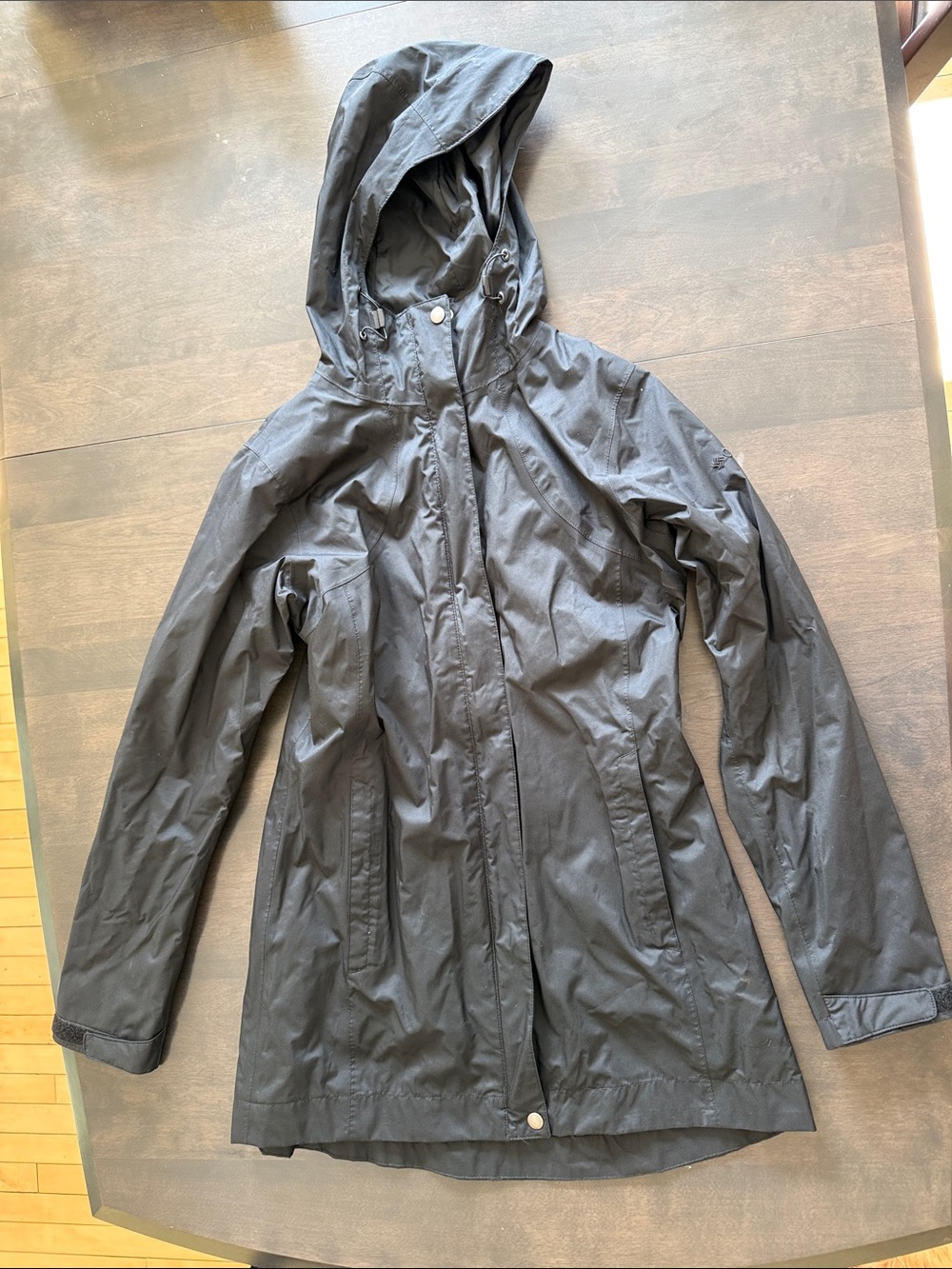 Columbia Hooded Trench Coat in Black